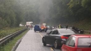 Emergency services dealing with  a crash in County Waterford