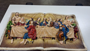 Waterford librarians seek owner of religious art abandoned outside library