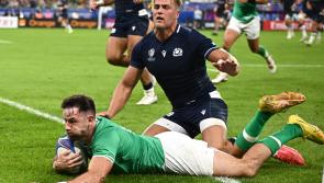 Ireland secure World Cup quarter-final place after a blazing six try victory over Scotland 