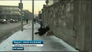 Plaque erected to 'guy who slipped on the ice' on RTE News in 2010