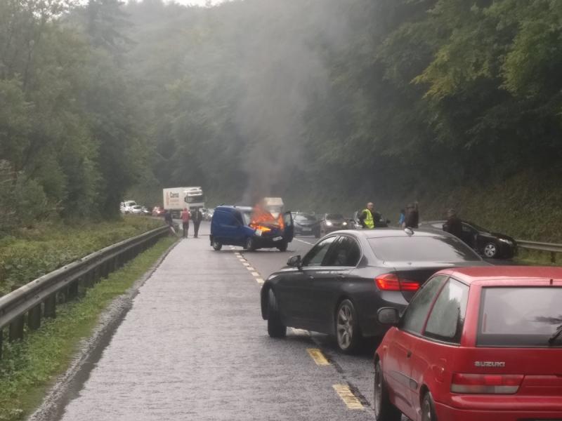 Emergency services dealing with  a crash in County Waterford