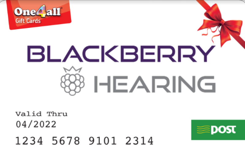 One4All voucher with Blackberry hearing test for over 65s in Waterford