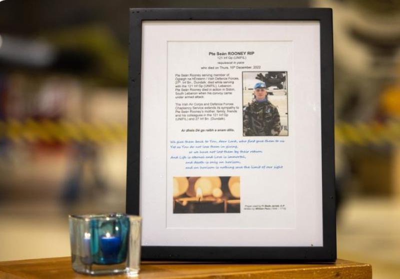 Defence Forces pay tribute to the late Private Seán Rooney on one-month anniversary