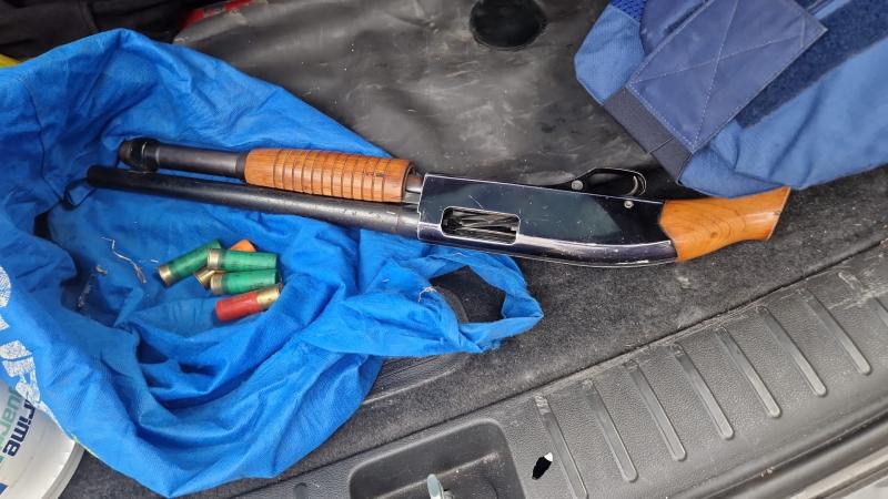 Gun and ammunition seized after suspect was caught after running away 