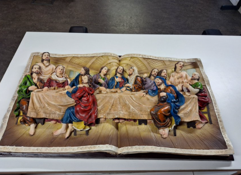 Waterford librarians seek owner of religious art abandoned outside library
