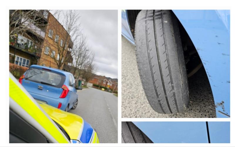 Car seized from reckless learner driver as Gardaí find tyres extremely worn