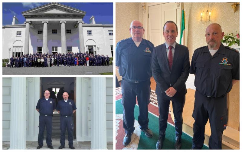 President Higgins welcomes Waterford Civil Defence members to Áras for 75th anniversary