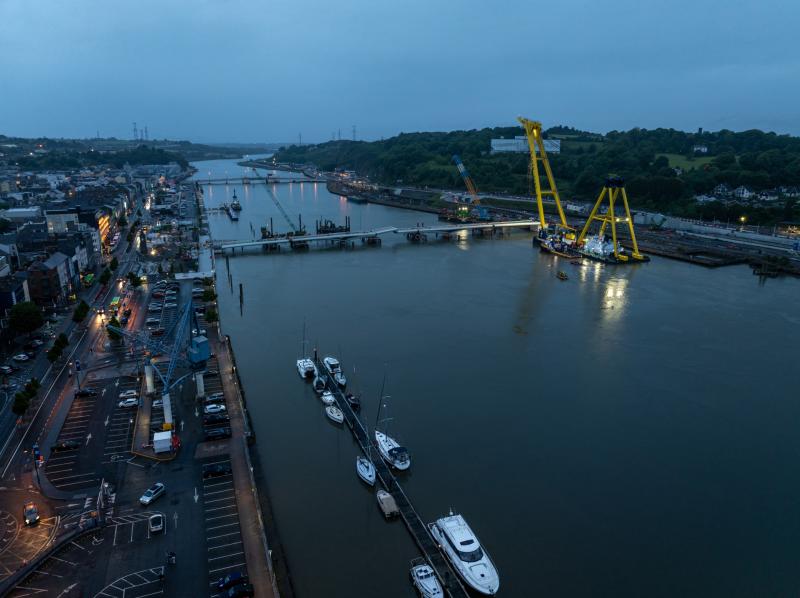 Final bridge span installation marks a 'momentous' day for Waterford