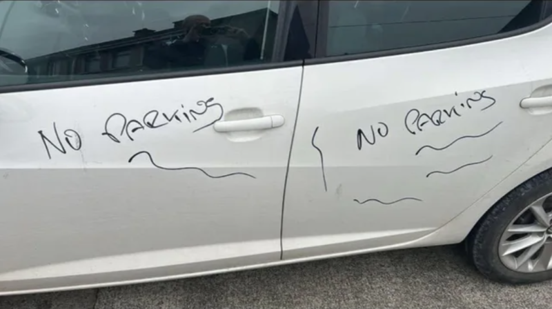 ‘Pure evil’ - Waterford students outraged as ‘No Parking’ graffiti written on cars