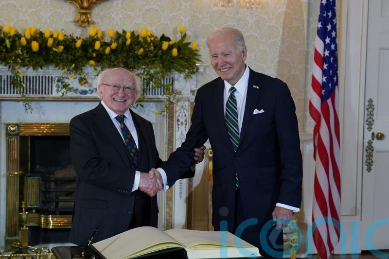 Biden officially welcomed to Irish President’s house in Dublin